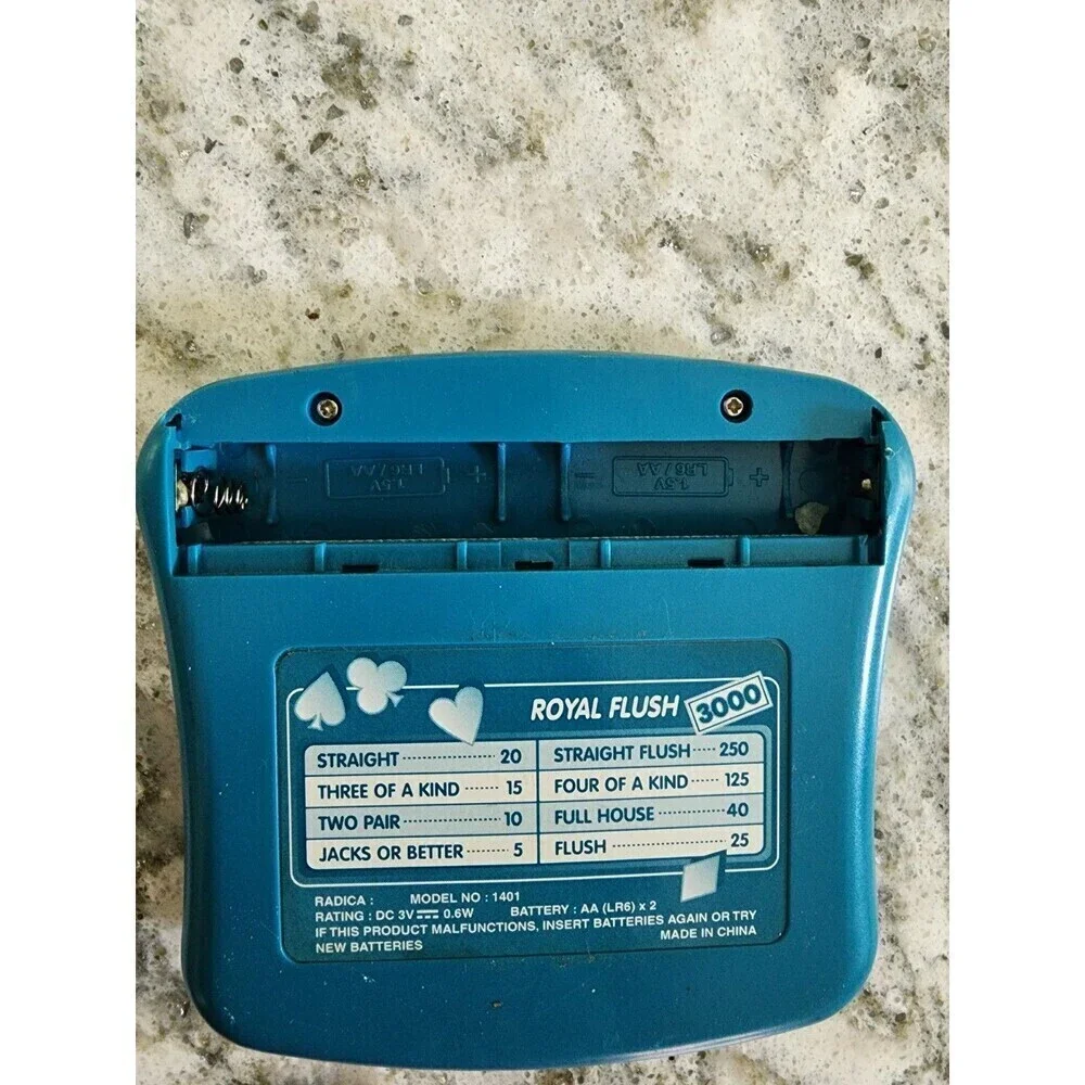 Radica Draw Poker Lite Royal Flush 3000 Handheld Game Model #1401 TESTED/Works